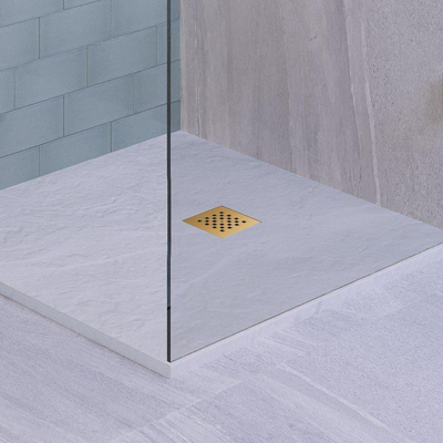 BRAUER Grille d'évacuation pour receveur de douche or brossé