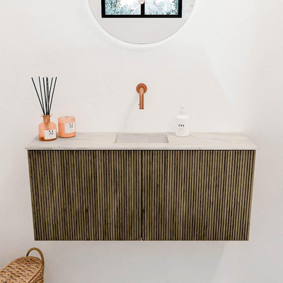 Mondiaz JOYA-DLUX 90cm meuble de toilette - couleur Dusk - Vasque FAYE position Milieu Sans trou de robinet couleur Ostra.