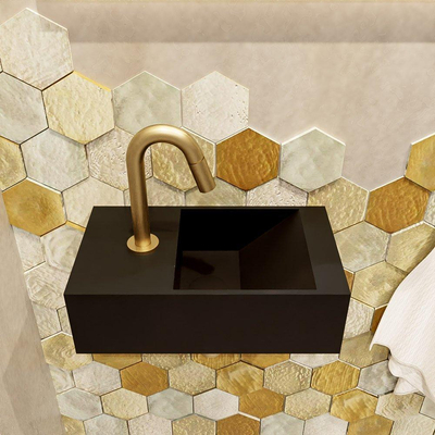 Mondiaz TYNE fontein - 40x23x12cm - wasbak rechts - 1 kraangat - solid surface Urban mat