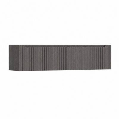 H&R Badmeubelen Juice Wastafelonderkast - 180x45x40cm - rechterhoek afgerond - 3D-front - 2 lades - geïntegreerde greep - wenge