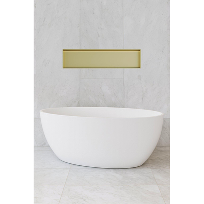 Hotbath &MORE Boîte encastrée ou niche encastrée 30x120x10cm avec LED IP44 Laiton brossé PVD