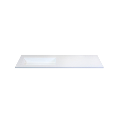 HR Badmeubelen Thin lavabo pierre composite 120,5x2x45,5cm cuve GA blanche brillant sans trop-plein