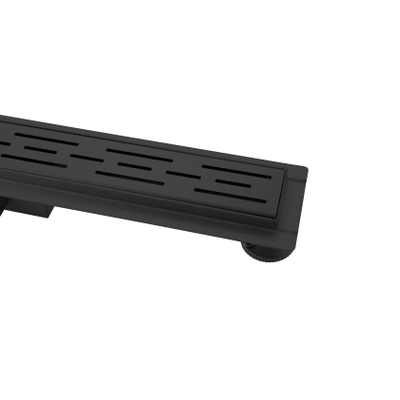 FugaFlow Efficiente Anta caniveau de douche - 80cm - avec grille - avec bride - noir mat