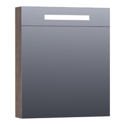 BRAUER Promise Deluxe spiegelkast – 59x70x15 cm – directe LED – rechtsdraaiende – Grove (noten)