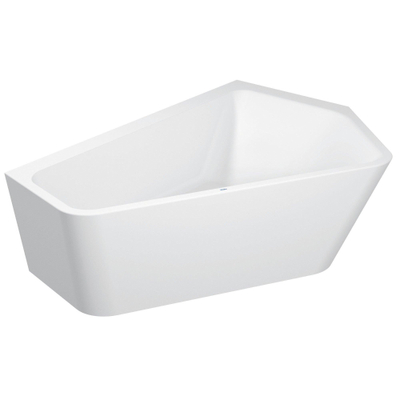 Duravit Paiova baignoire en matière plastique acrylique pentagonale pour angle droit 190x140x58cm avec tablier moulé et châssis blanc