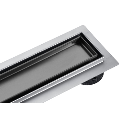 FugaFlow Eccelente Anta caniveau de douche - 60cm - grille à carreaux - bride de sol - Gunmetal PVD brossé
