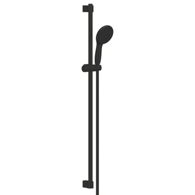 GROHE Tempesta 110 Ensemble barre de douche - 90cm - douchette ronde - 2 types de jets - flexible de douche lisse - noir mat