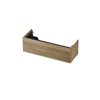 INK Wastafelonderkast - 120x45x37.6cm - 1 lade - push to open - met recht opdekfront - MFC - Zuiver eiken