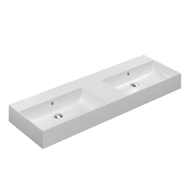 Thebalux wastafel model Cube 2x kom zonder kraangat