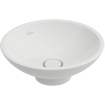 Villeroy & Boch Loop en Friends opzetwastafel met plug met keramische afdekking O43cm met overloop ceramic+ wit