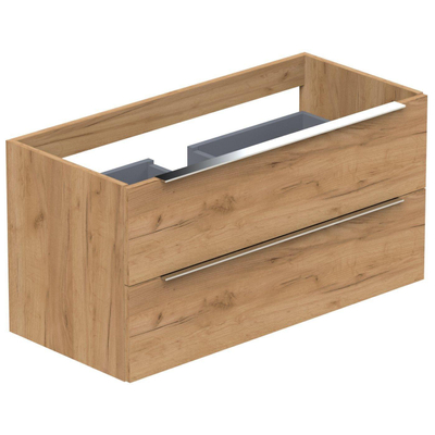 Thebalux onderkast type2 100cm 2x lade opbouwgreep Noëlla 1x uitsparing incl witte sifonset