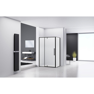 Van Rijn Products ST04 Douchecabine - 118x100x200cm - helder glas - dikte 6mm - zwart