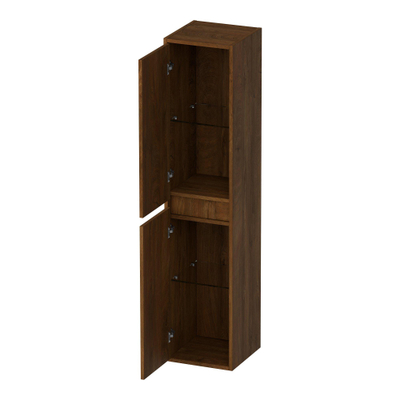 BRAUER Adore Wavy hoge kast - 160x35x35cm - 2 deuren - links- of rechtsdraaiend - greeploos - Forest Cacao