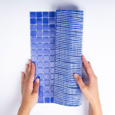 La Mosaic Factory Amsterdam carreau mosaïque - 32,2x32,2cm - carrelage mural et de sol - Carré - Verre Bleu Foncé Mat