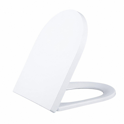 QeramiQ Dely Swirl Ensemble de WC - réservoir encastré QeramiQ Flush - abattant 35mm - plaque de commande en pierre naturelle marbre foncé - boutons ronds - blanc brillant