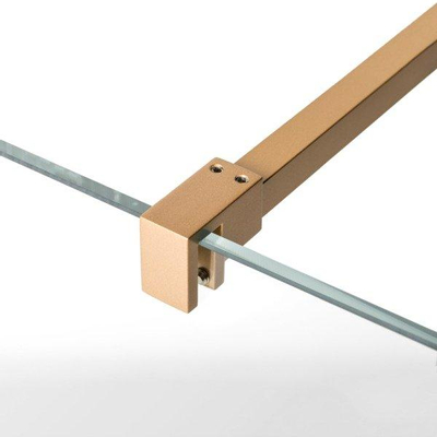 Wiesbaden Slim douche à l'italienne avec profilé en laiton et barre de stabilisation 120x200cm verre Nano clair 8mm