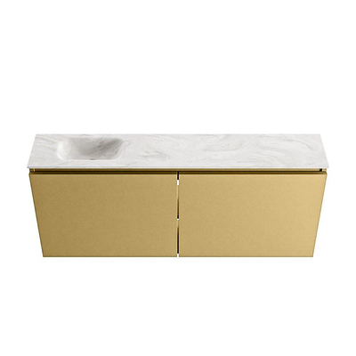 MONDIAZ TURE-DLUX meuble WC 120 cm Oro. EDEN vasque Ostra position gauche. Avec 1 trou de robinet.