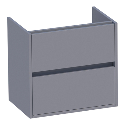 BRAUER Adore wastafelonderkast ondiep - 60x39x55cm - 2 softclose lades - greeploos - 1 sifon uitsparing - mat grijs