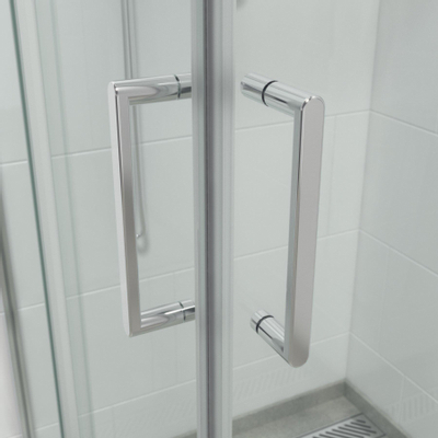 FugaFlow Boutry Quick Fit cabine de douche - carré - 90x90x195cm - accès d'angle - porte coulissante - anti calcaire - Chrome