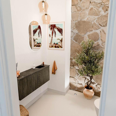 Mondiaz JOYA-DLUX 100cm toiletmeubel - kleur Shadow - Wastafel FAYE positie Rechts 1 kraangat kleur Lava.