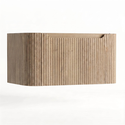 H&R Badmeubelen Juice Wastafelonderkast - 80x45x40cm - afgeronde hoeken - 3D-front - 1 lade - geïntegreerde greep - french oak