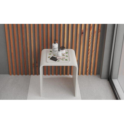 Ideavit Solidtondo badkamerkruk 40x43x30cm Solid surface mat wit