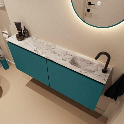 MONDIAZ TURE-DLUX 120cm toiletmeubel Smag. EDEN wastafel Glace positie rechts. Met 1 kraangat.
