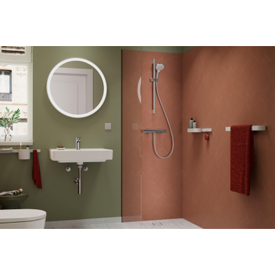 Hansgrohe Xarita Lite S Miroir - 70cm - rond - éclairage led - interrupteur mural - blanc mat