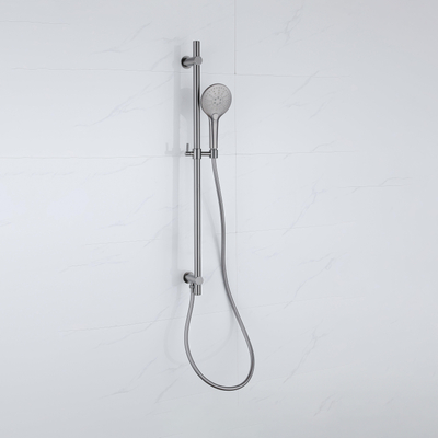 Fortifura Calvi Barre de douche - 90 cm - avec coude d'arrivée mural intégré - Gunmetal