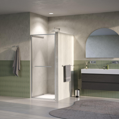 BRAUER Luminis Nisdeur - 90x200 - naar binnen draaiend - helder glas - omkeerbaar - incl. glascoating - geborsteld RVS PVD