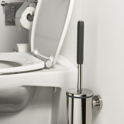 Tiger Boston Comfort & Safety Toiletborstel met houder RVS gepolijst 9x46.9x12.6cm