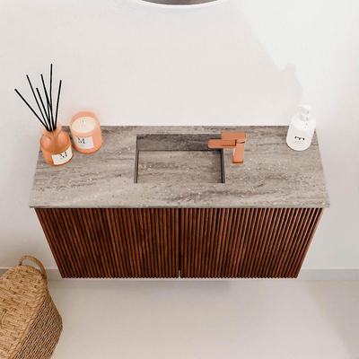Mondiaz JOYA-DLUX 70cm toiletmeubel - kleur Ruby - Wastafel FAYE positie Midden 1 kraangat kleur Oza.