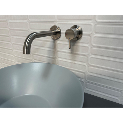 ÉCHANTILLON Terravito Evarno carreau mural - 30x75cm - rectifié - Pearl mat (gris)