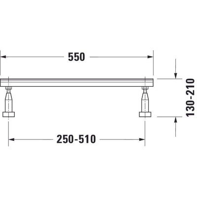 Duravit Diverspotenset - voor bad- en douchebakken per - 2 stuksgroter dan - 100cm in hoogte verstelbaar - 12 - glans grijs (zilver)