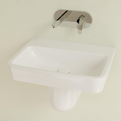 Villeroy & Boch O.novo wastafel - zonder kraangat - 60x46cm - zonder overloop CeramicPlus - White Alpine (glans wit)