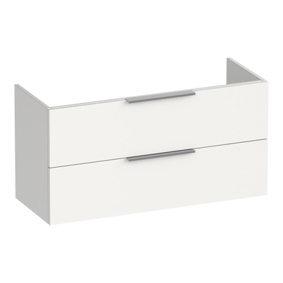 BRAUER Elevate meuble sous lavabo peu profond 100 excl. poignées à poser 2 tiroirs softclose et 1 découpe pour le siphon - mat blanc