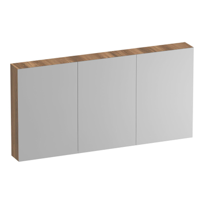 BRAUER Impress spiegelkast – 139x70x15 cm – 3 deuren, dubbelzijdige spiegeldeuren – Honey