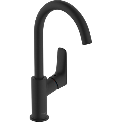 Hansgrohe Logis Eengreeps wastafelmengkraan - 210 draaibare uitloop - met PopUp - trekwaste - mat zwart