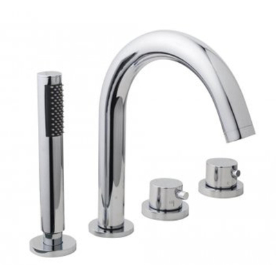 Wiesbaden Caral afbouwdeel badrandthermostaat 4-gats chroom