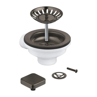 GROHE Bonde de vidage Pop-Up - combinaison avec trop-plein - hard graphite brossé (gris foncé mat)