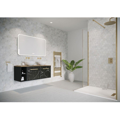 Crosswater MPRO Radiateur sèche-serviettes électrique - 115x50cm - 400 Watt - laiton brossé (or)