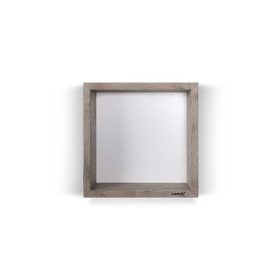 Looox Wood collection wand BoX 30x30cm met achterplaat wit eiken mat wit