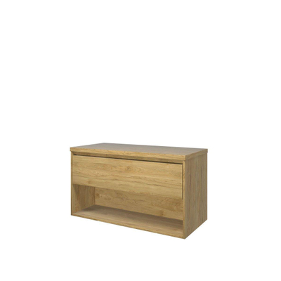 Proline top ensemble de meubles bas 100x46x55.2cm meuble avec étagère chêne idéal et plaque de recouvrement chêne idéal