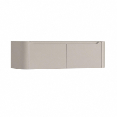 H&R Badmeubelen Juice Wastafelonderkast - 140x45x40cm - afgeronde hoeken - 2 lades - geïntegreerde greep - olive
