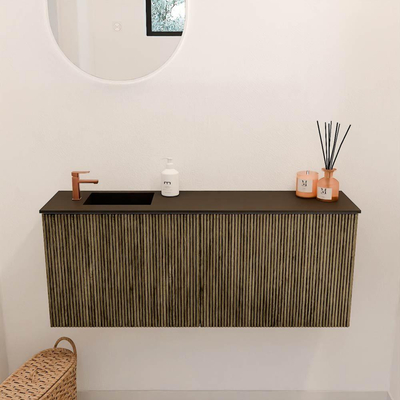 Mondiaz JOYA 100cm meuble de toilette - couleur Dusk - Vasque FAYE position Gauche 1 trou de robinet couleur Urban.