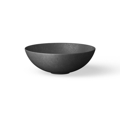 Looox Ceramic raw waskom - 40cm - rond - zwart