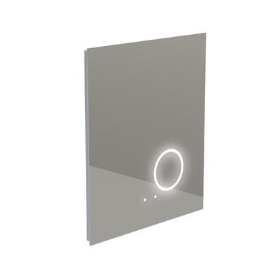 Thebalux spiegel model H rechthoekige spiegel voorzien van RGB indirect rondom spiegelverwarming touchbediening en verlichte vergrootspiegel