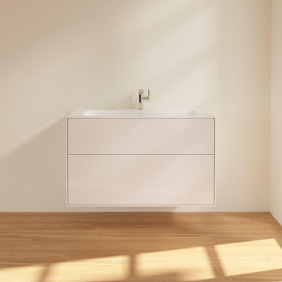 Villeroy & Boch Finion meuble de sous-lavabo - avec 2 tiroirs et 99.6x59.1x49.8cm - pour lavabo-meuble 4164 AO/A2/AB/A1 blanc brillant