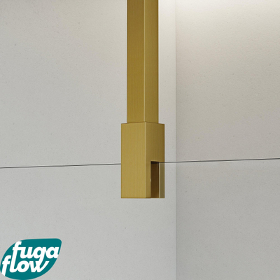 FugaFlow Eccelente Vetro Barre de renfort - plafond - pour douche à l'italienne salle de bain 125cm - laiton brossé