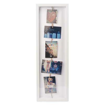 Cadre photo Umbra Clothesline 24x72x4cm polyester blanc